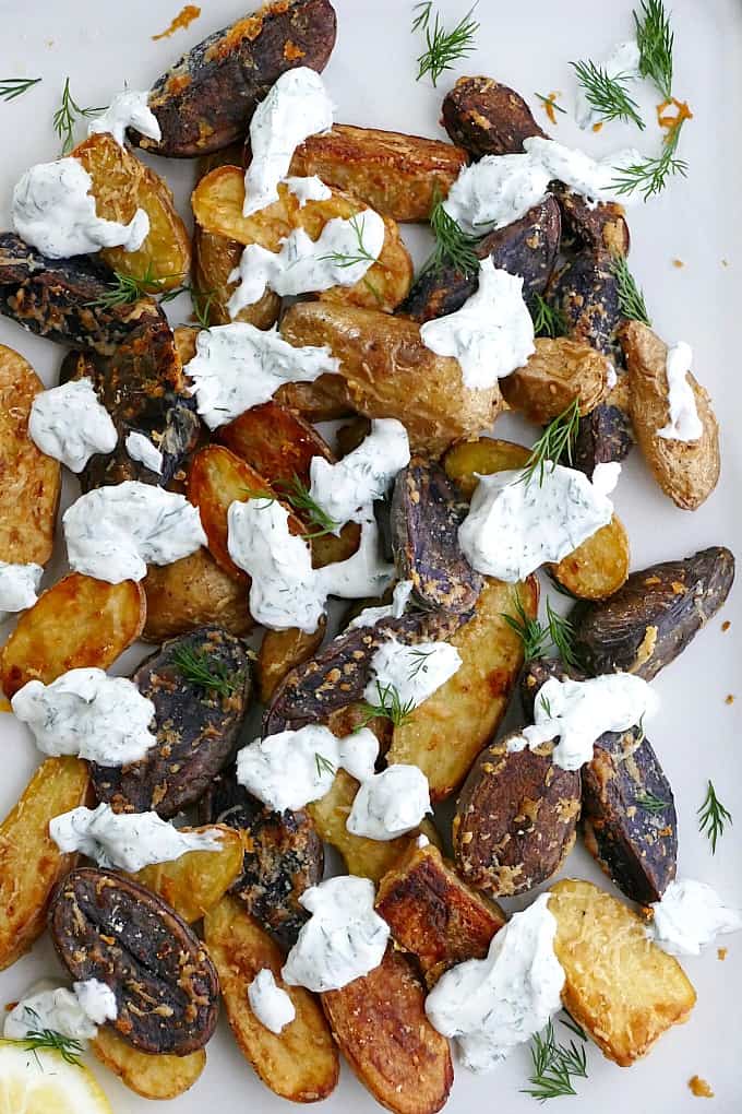 crispy roasted fingerling potatoes