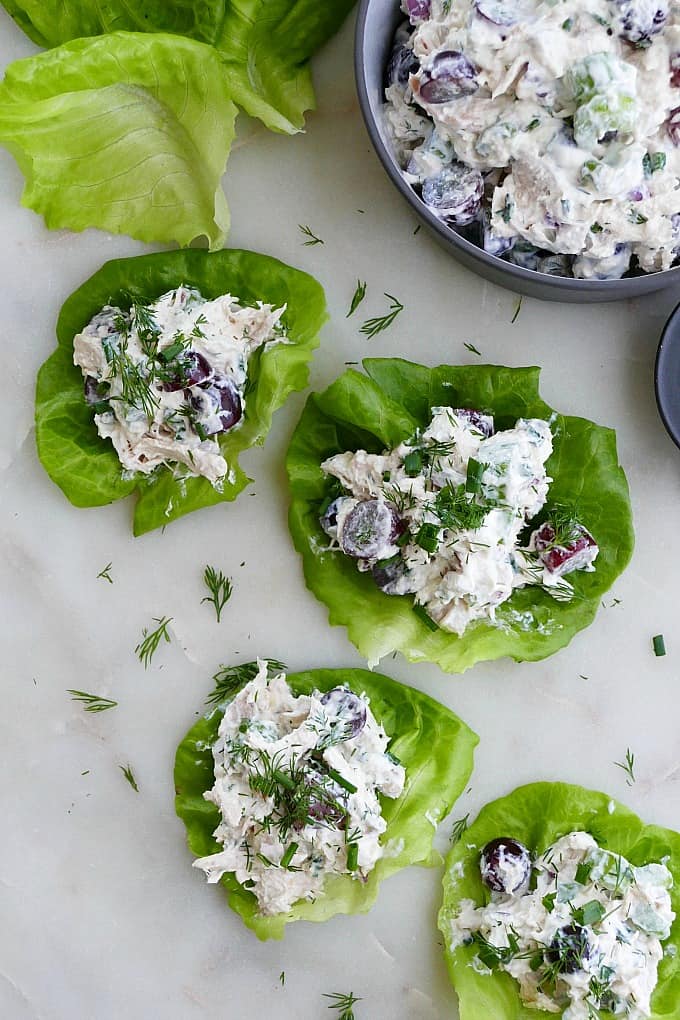 rotisserie chicken salad lettuce cups