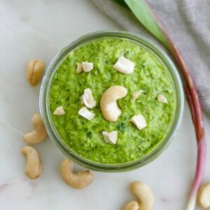 ramp pesto with toasted cashews