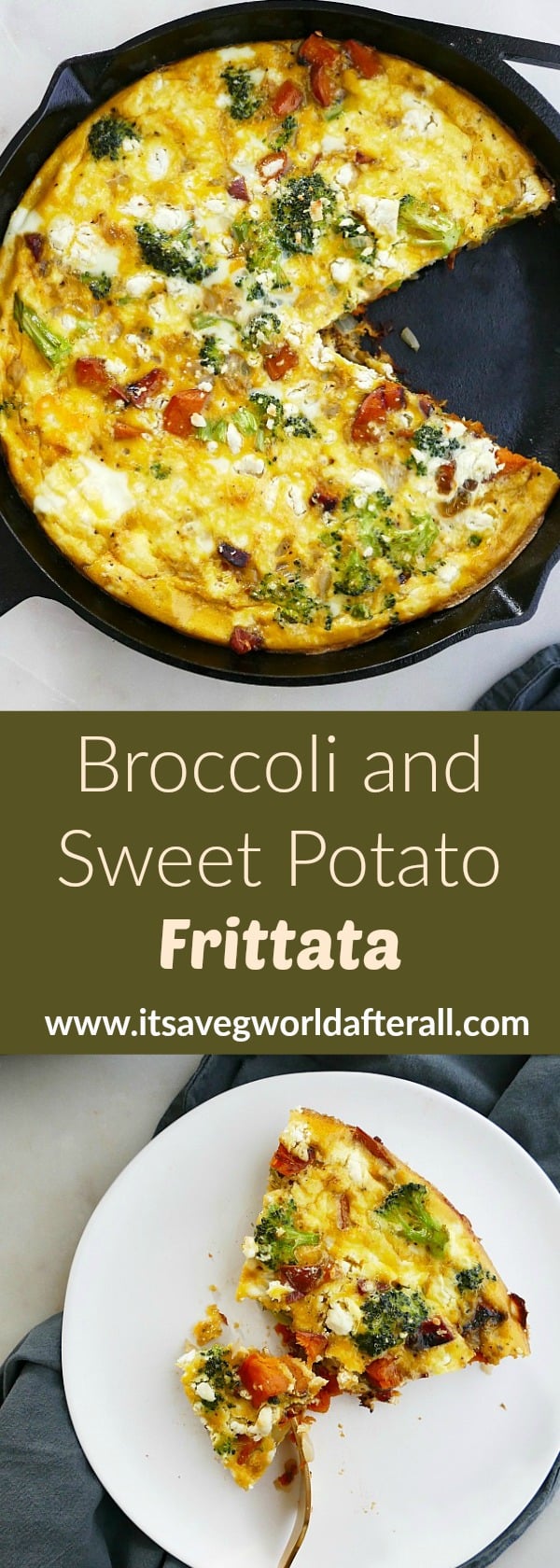 Broccoli and Sweet Potato Frittata - It's a Veg World After All®