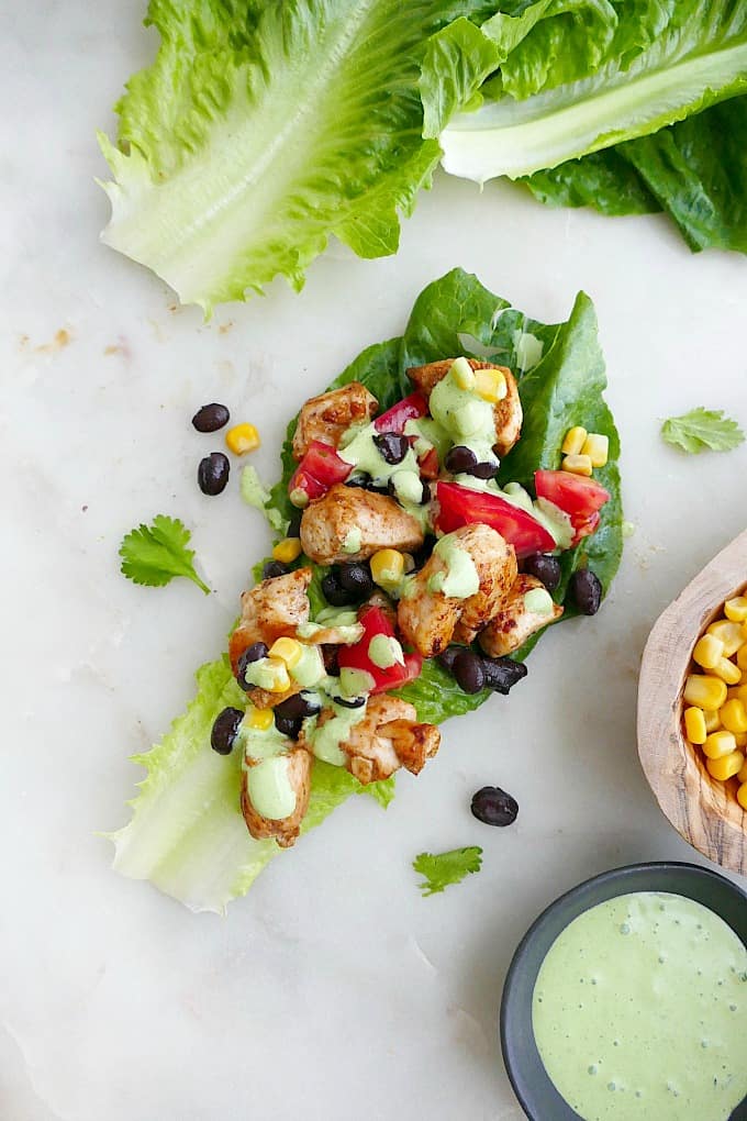 southwest healthy chicken lettuce wraps