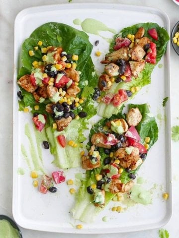 southwest healthy chicken lettuce wraps