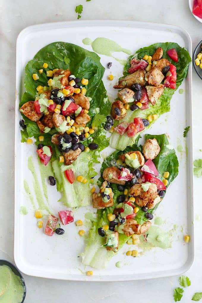 southwest healthy chicken lettuce wraps