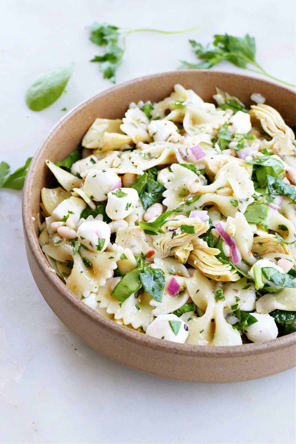 Spinach Artichoke Pasta Salad  Its a Veg World After All