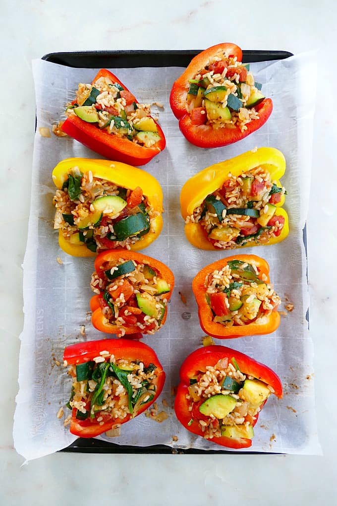 Vegetarian Italian Stuffed Peppers It S A Veg World After All