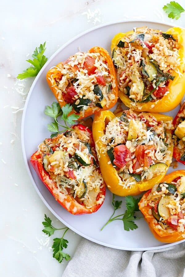 Vegetarian Italian Stuffed Peppers It's a Veg World After All®