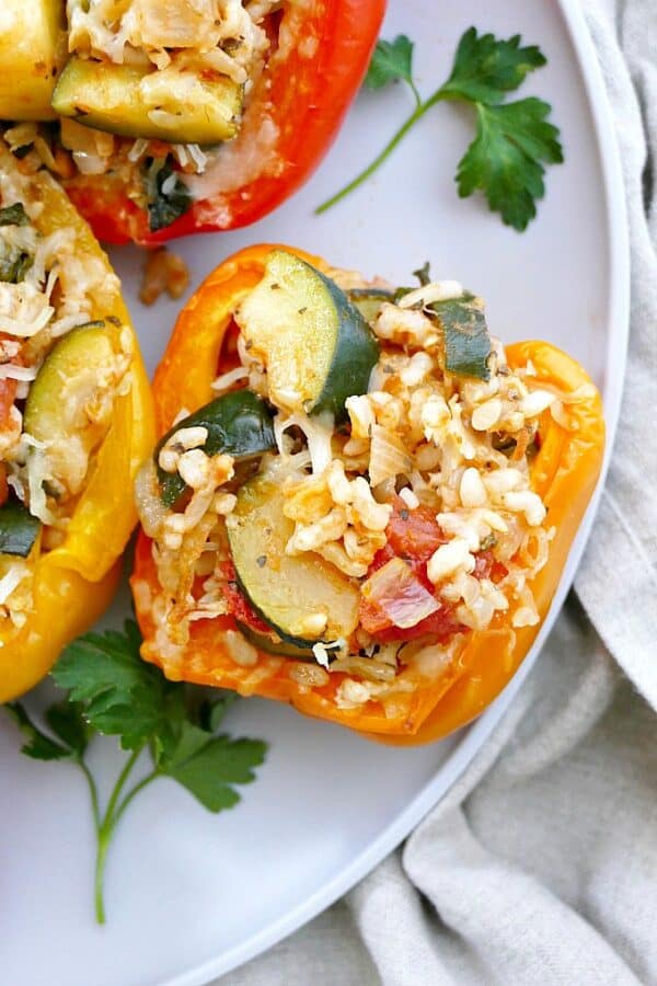 Vegetarian Italian Stuffed Peppers - It's A Veg World After All®