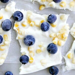 blueberry sweet corn frozen greek yogurt bark