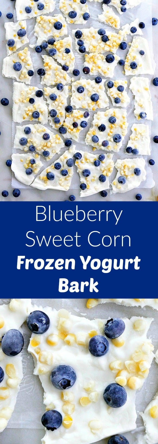 Blueberry Sweet Corn Frozen Greek Yogurt Bark - It's A Veg World After All®