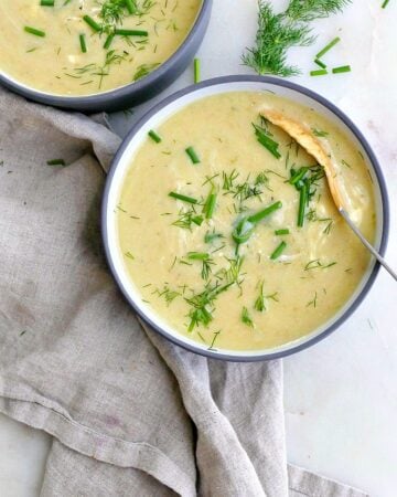 potato garlic scape soup