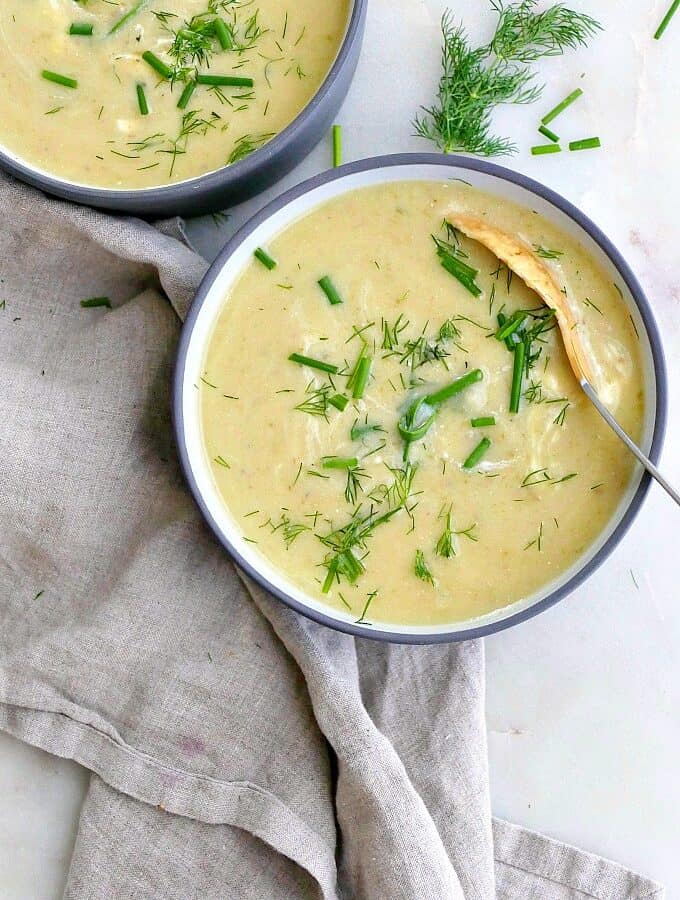 potato garlic scape soup