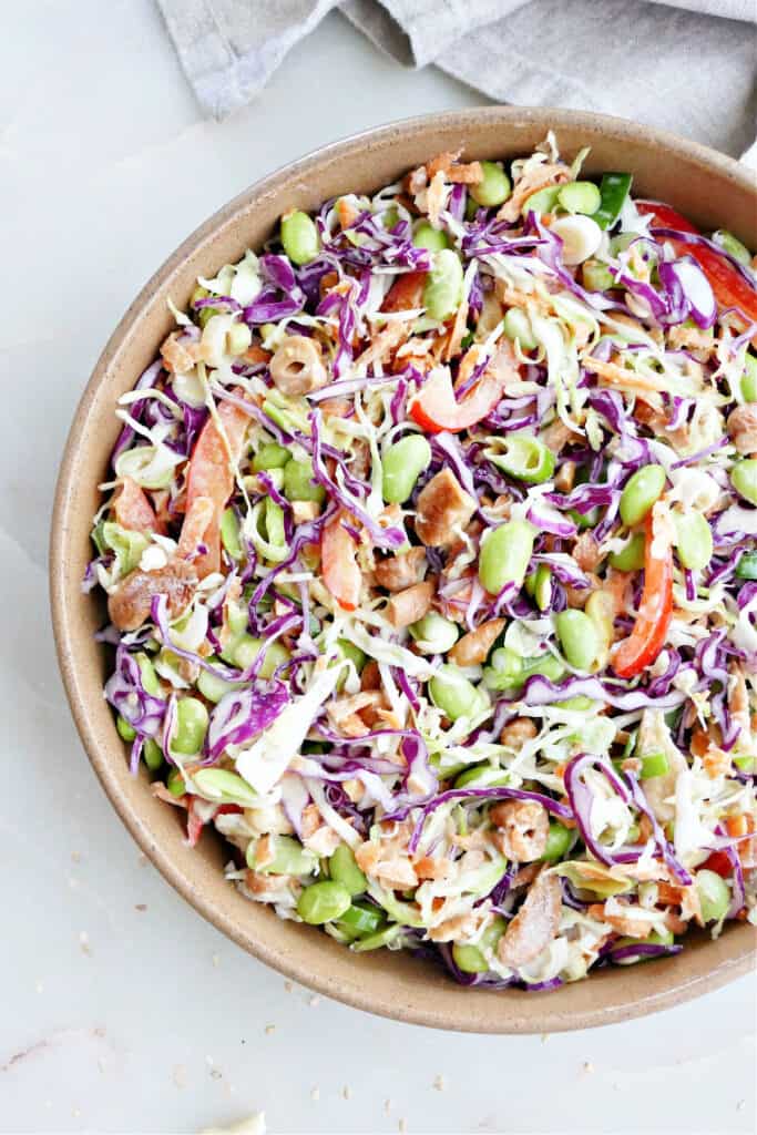 Cabbage Cashew Salad With Sesame Dressing - It's A Veg World After All®