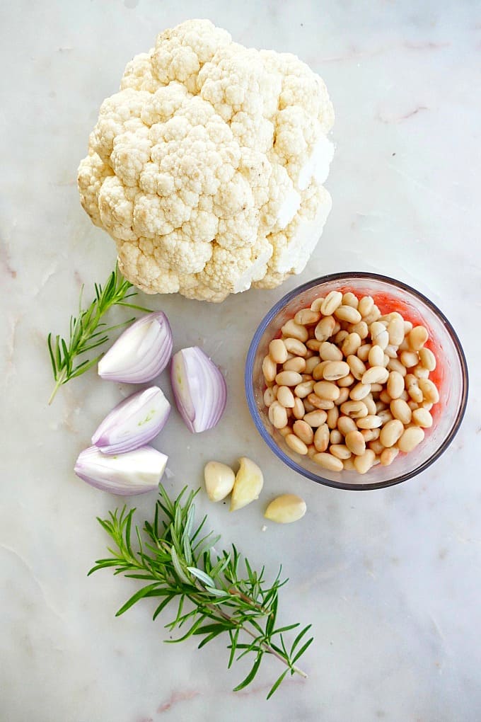 cauliflower, white beans, herbs, garlic