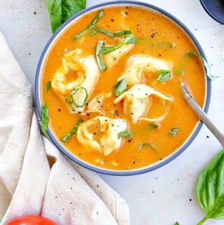 Tortellini Tomato Soup with Fresh Tomatoes - It's a Veg World After All®