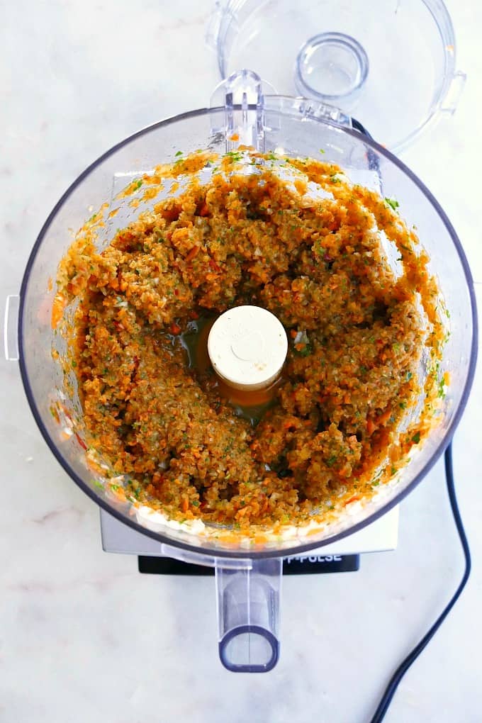 ground veggies in a food processor