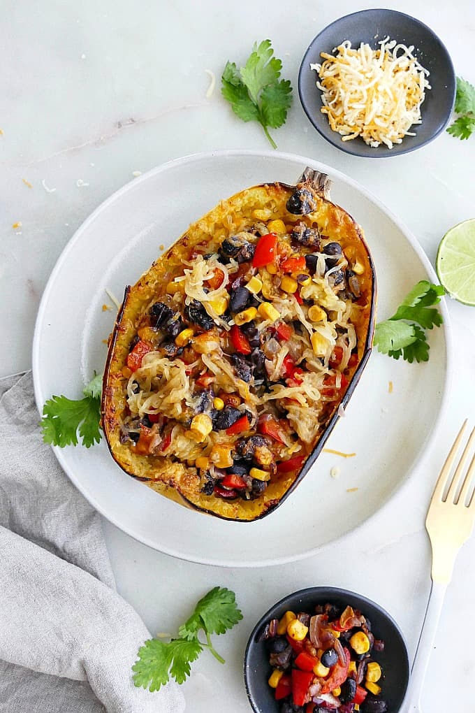 spaghetti squash burrito bowls