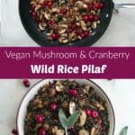 Vegan Mushroom and Cranberry Wild Rice Pilaf - It's a Veg World After All