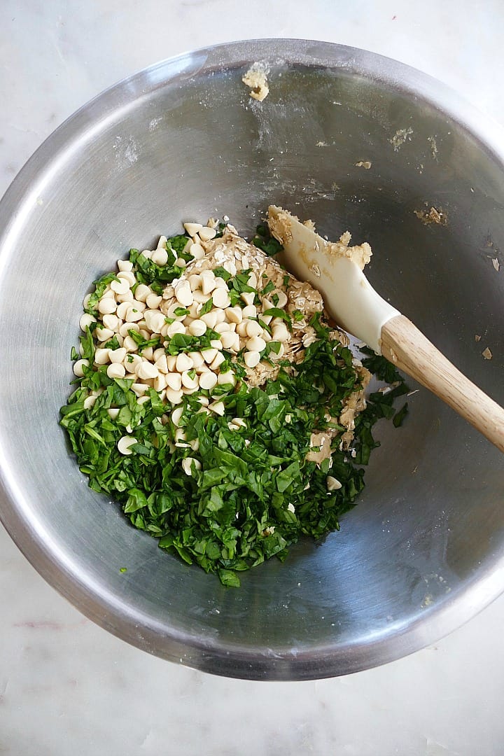 White Chocolate Chip Spinach Cookies - It's a Veg World After All®