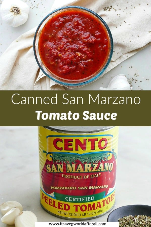 Canned San Marzano Tomato Sauce (Marinara) - It's a Veg World After All®