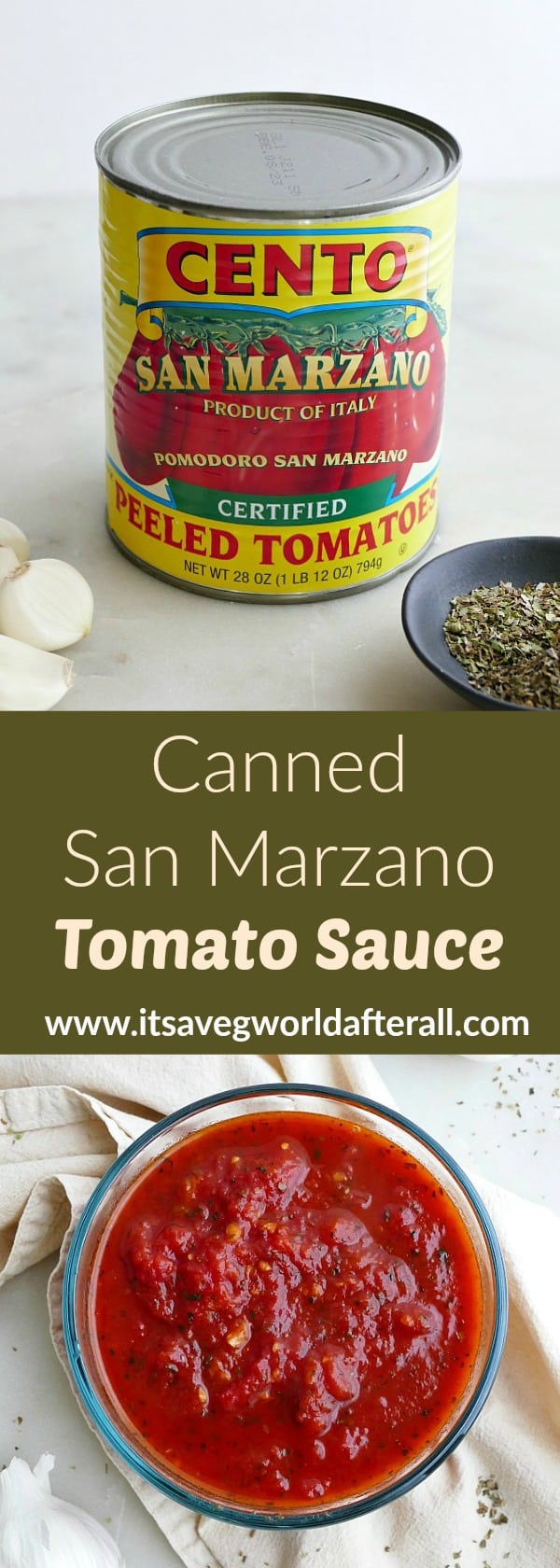 Canned San Marzano Tomato Sauce (Marinara) It's a Veg World After All®
