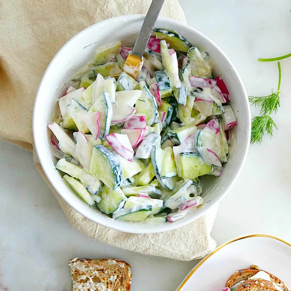 Mini Cucumber Sandwiches with Dill Cream Cheese It's a Veg World After All®