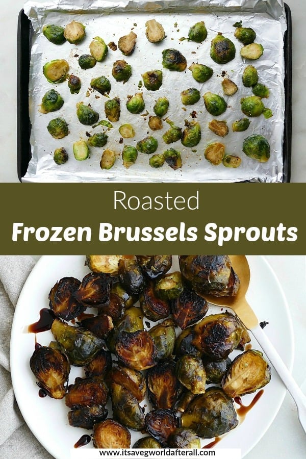 two recipe images with a green text box with recipe name in between them
