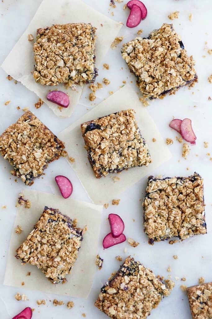 Blueberry Rhubarb Bars - It's a Veg World After All®