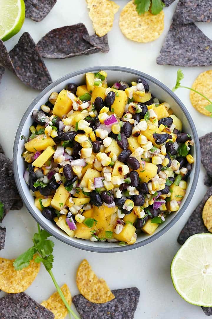 Mango Corn Salsa with Black Beans - It's a Veg World After All®