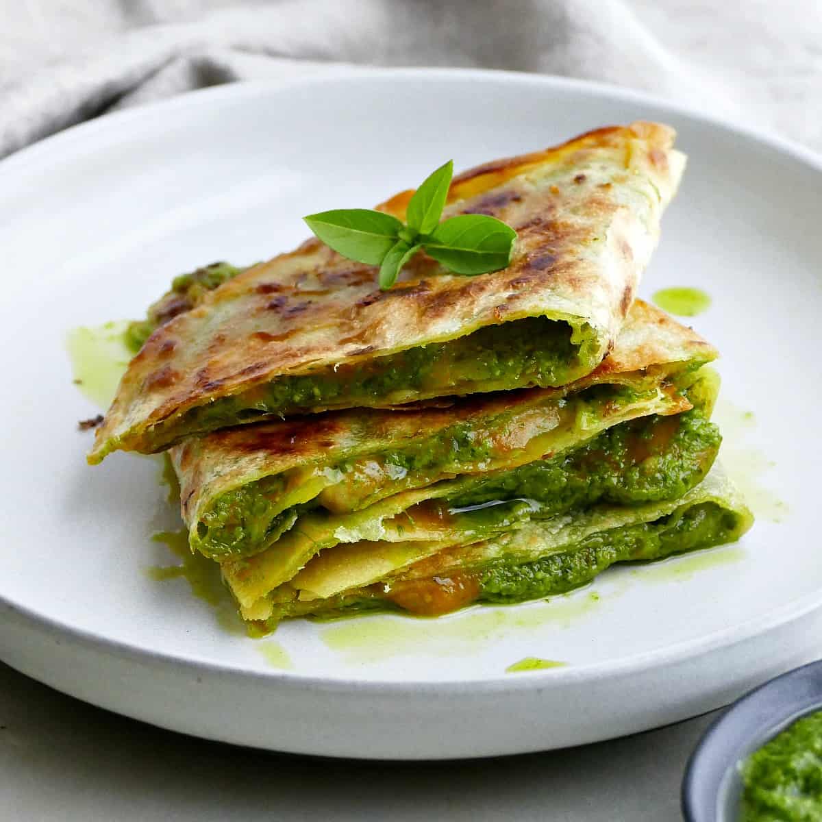 Spinach Basil Pesto Quesadillas It s a Veg World After All