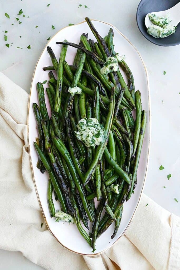 Herb and Garlic Butter Green Beans - It's a Veg World After All®