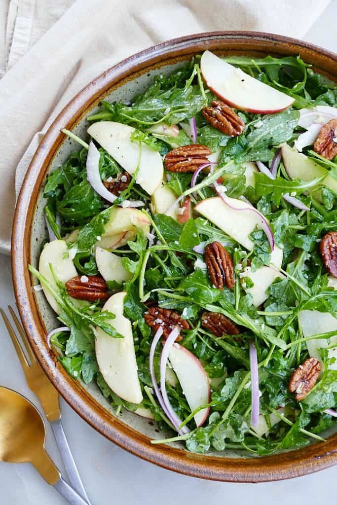 Arugula Apple Salad with Pecans - It's a Veg World After All®