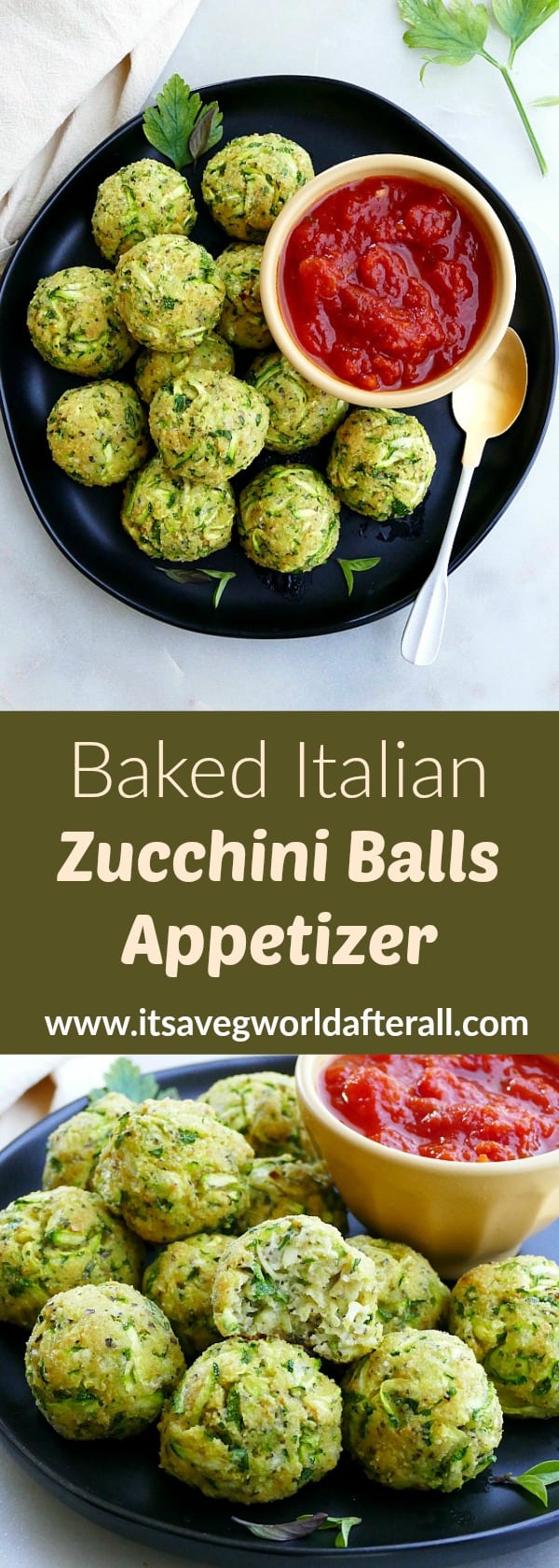 Baked Italian Zucchini Balls Recipe - It's a Veg World After All®