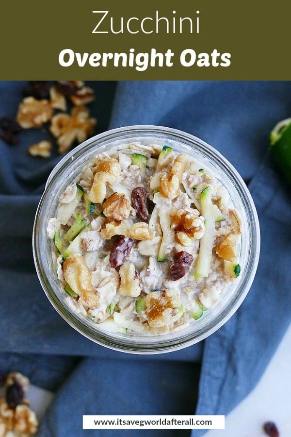 image of overnight oats with a green text box on top with recipe title