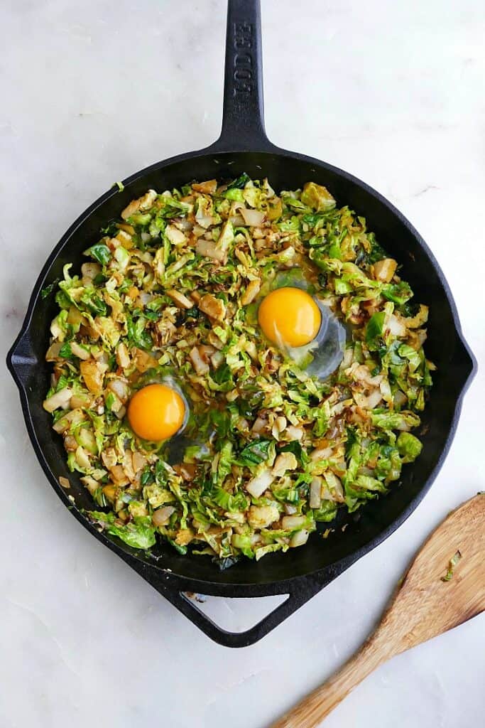 Brussels Sprouts and Eggs Breakfast Hash It's a Veg World After All®