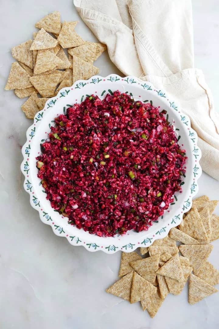 Holiday Cranberry Jalapeno Dip with Cream Cheese - It's a Veg World ...