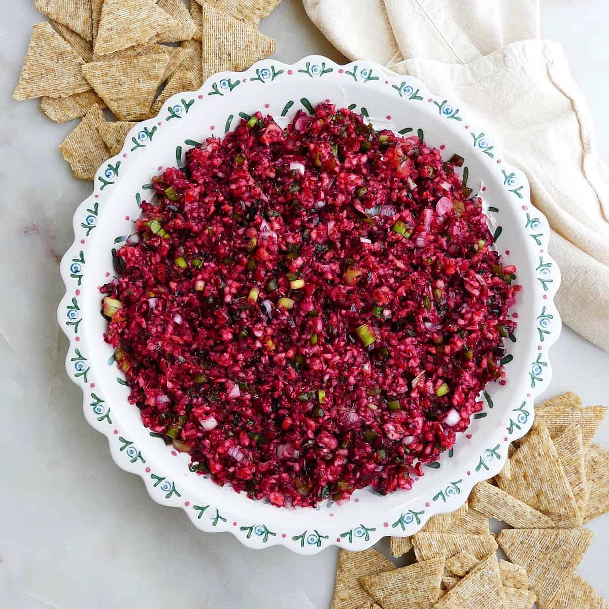 Holiday Cranberry Jalapeno Dip with Cream Cheese It's a Veg World