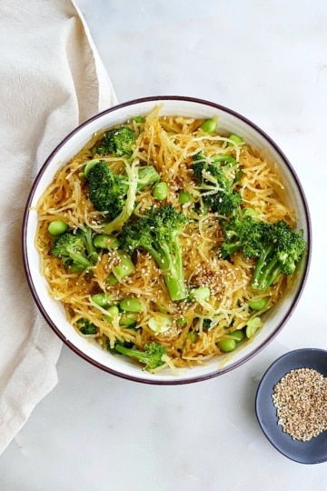 Spaghetti Squash Stir Fry with Broccoli and Edamame - It's a Veg World ...