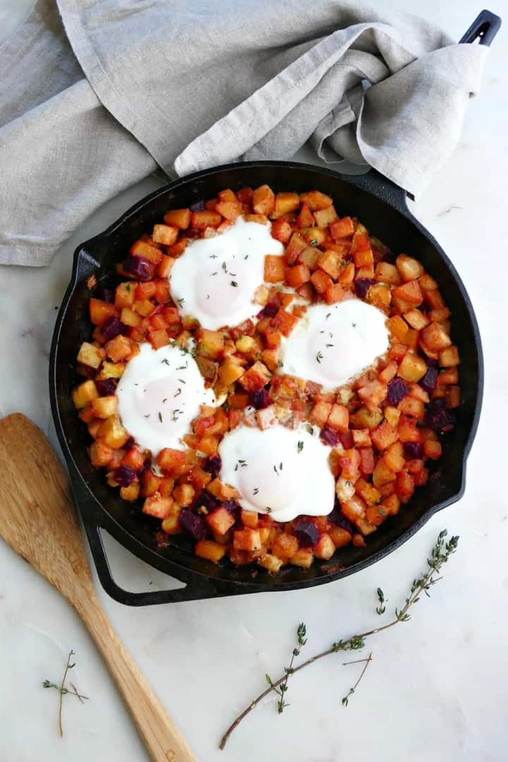 Root Vegetable Hash with Eggs It's a Veg World After All®