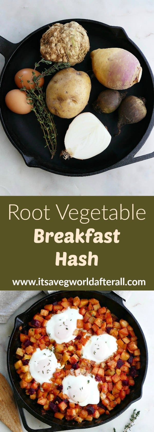 Root Vegetable Hash with Eggs - It's a Veg World After All®