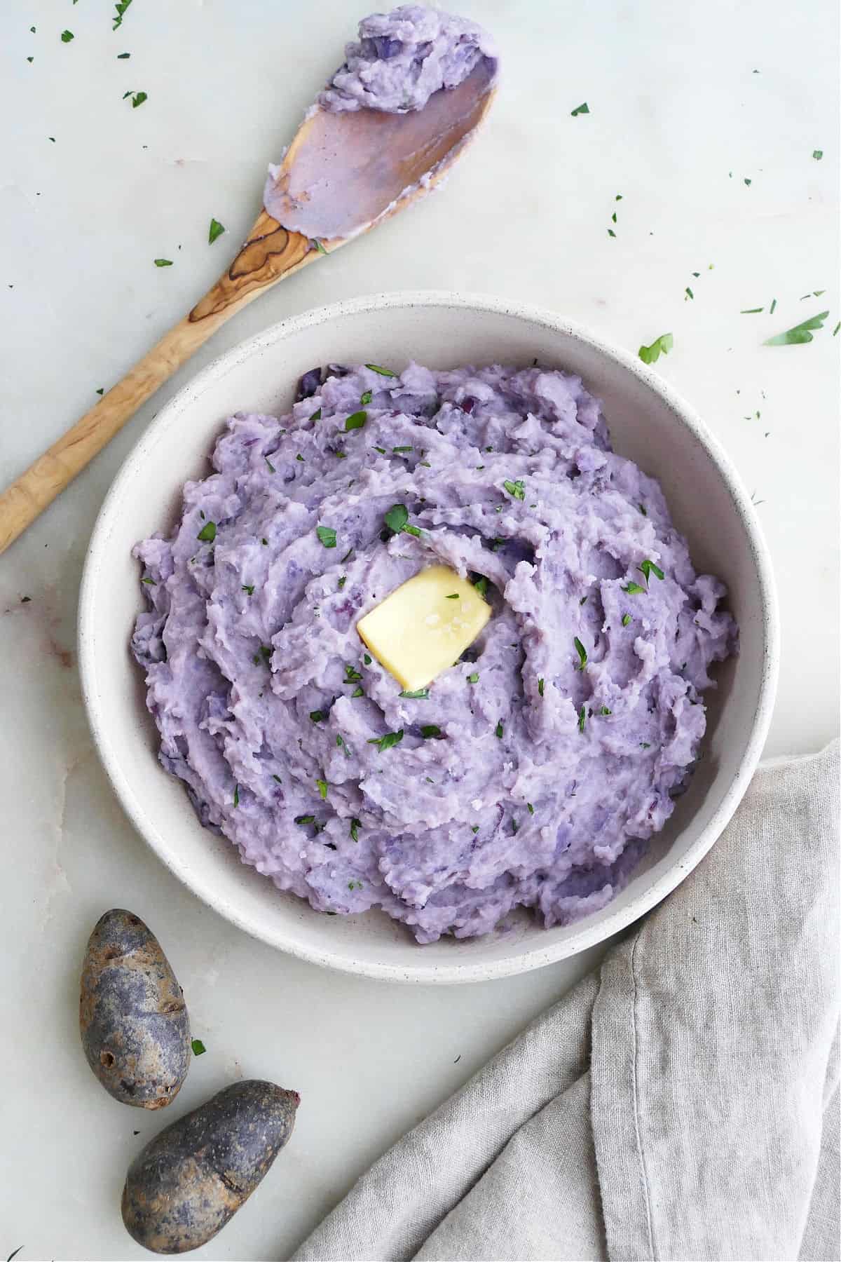 Mashed Purple Potatoes Recipe - It's a Veg World After All®