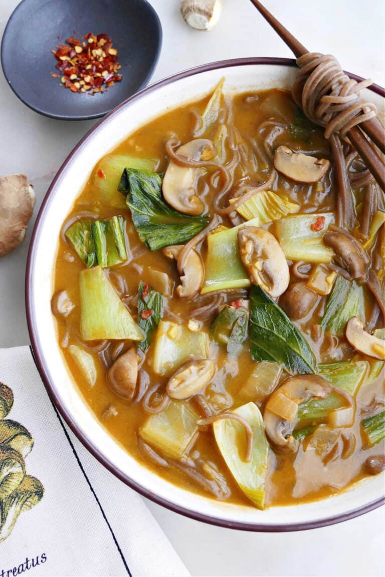 Vegetarian Bok Choy Miso Soup - It's a Veg World After All®