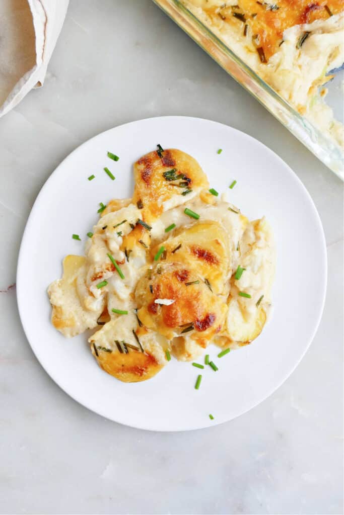 Easy Cheesy Cauliflower And Potato Bake It S A Veg World After All®