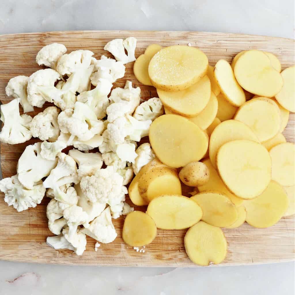 Easy Cheesy Cauliflower and Potato Bake - It's a Veg World After All®