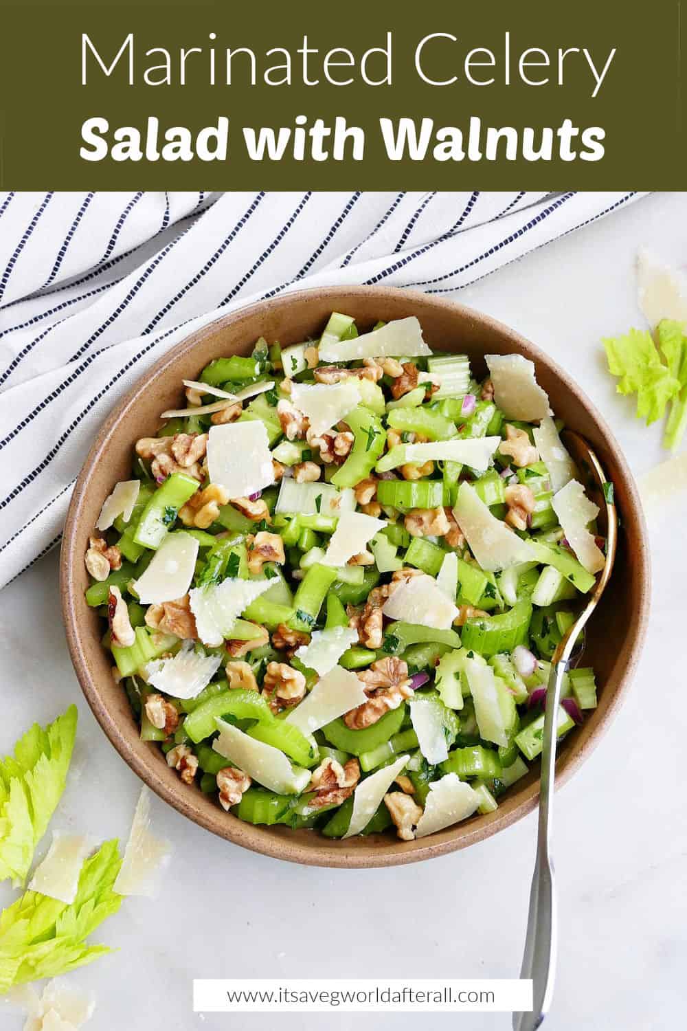 Marinated Celery Salad with Walnuts - It's a Veg World After All®