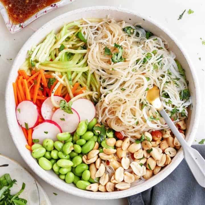 Deconstructed Spring Roll in a Bowl - It's a Veg World After All®