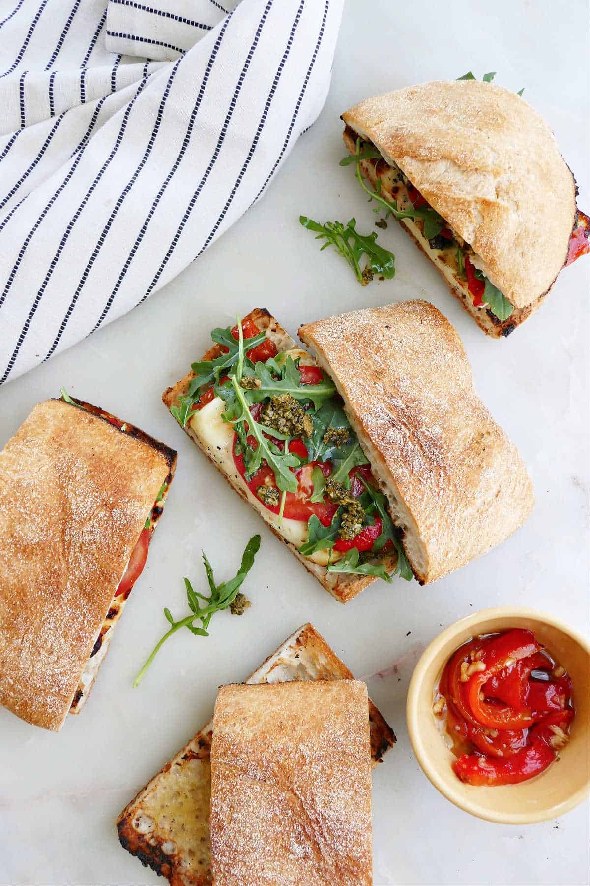 Halloumi Sandwiches With Veggies And Pesto It s A Veg World After All 