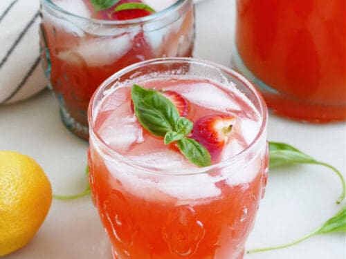 Strawberry Basil Lemonade with Honey