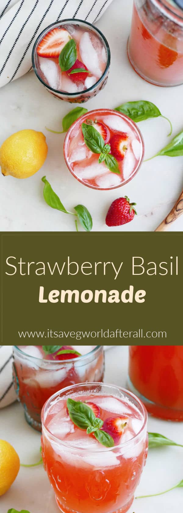 Strawberry Basil Lemonade with Honey - It's a Veg World After All®