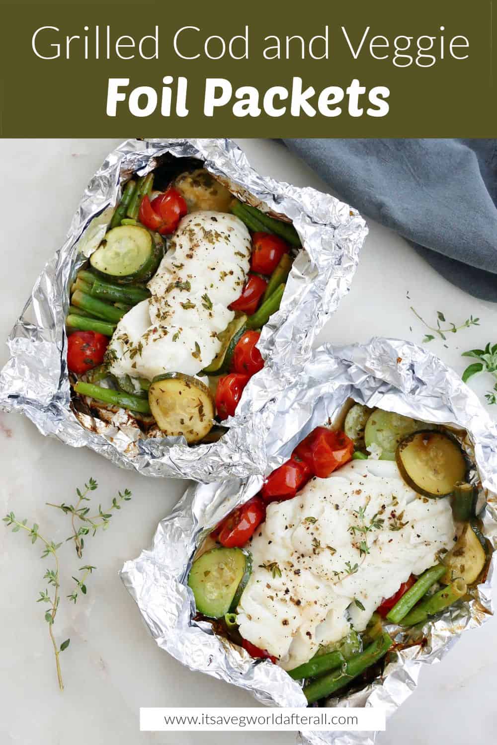 Cod In Packet Grilled Cod Foil Packets with Vegetables - It's a Veg World After All®