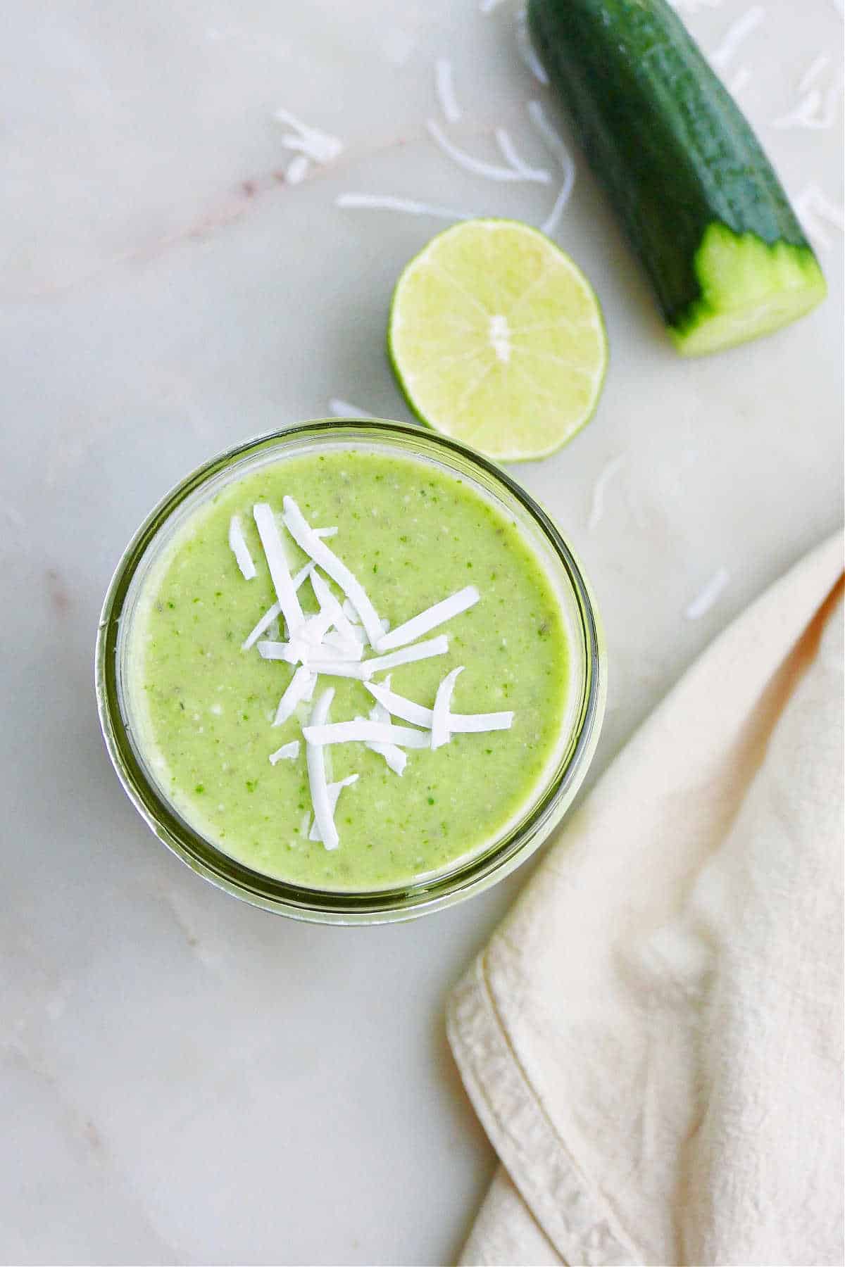 Cucumber Smoothie with Pineapple and Banana - It's a Veg World After All®